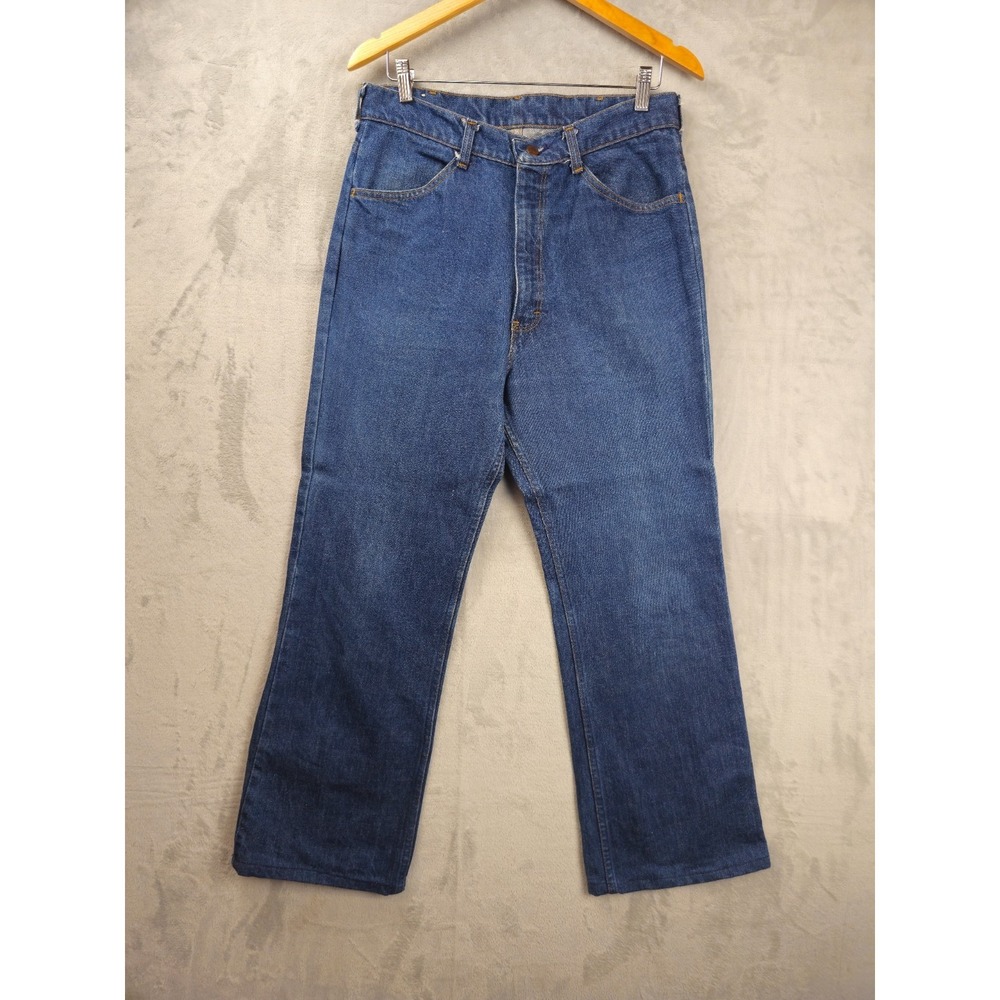 Men's Vintage 70's Sears Jean Joint Flared Bootcut Denim Blue Jeans 32x29 Hemmed